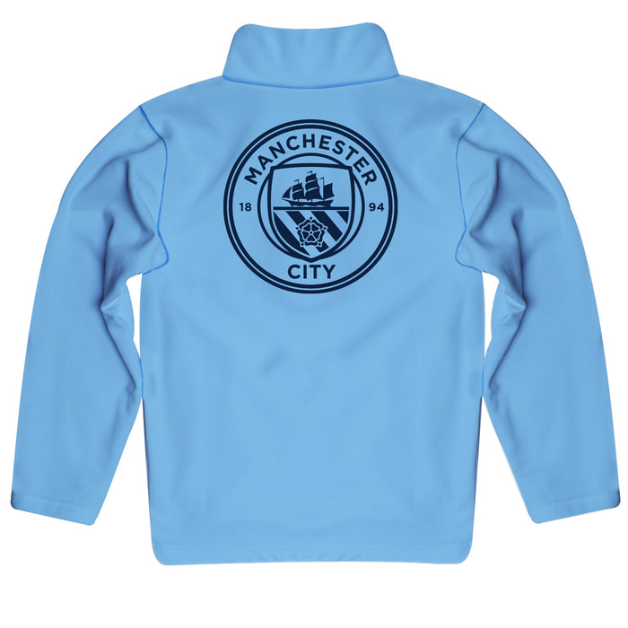 Manchester City Light Blue Quarter Zip Pullover Solid Color