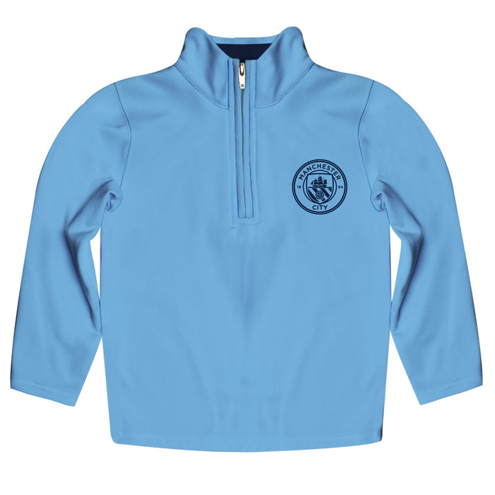 Manchester City Light Blue Quarter Zip Pullover Solid Color