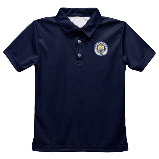 Manchester City Embroidered Navy Short Sleeve Polo Box Shirt