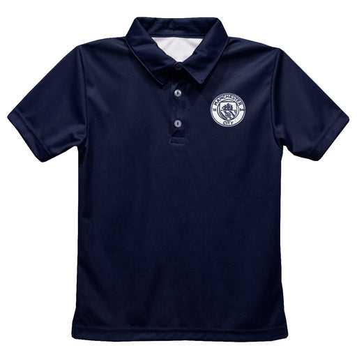 Manchester City Embroidered Navy Short Sleeve Polo Box Shirt