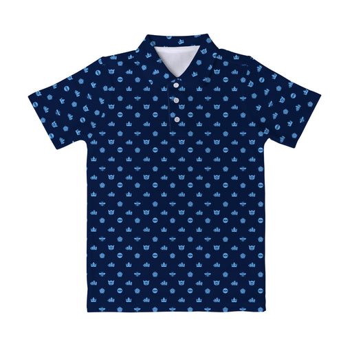 Manchester City Repeat Logo Blue Short Sleeve Polo Shirt