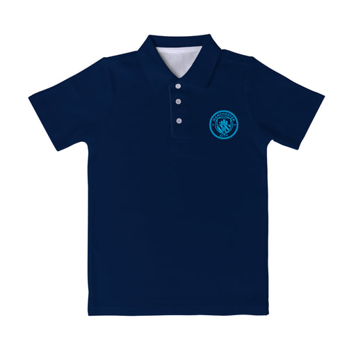 Manchester City Blue Short Sleeve Polo Shirt with Logo