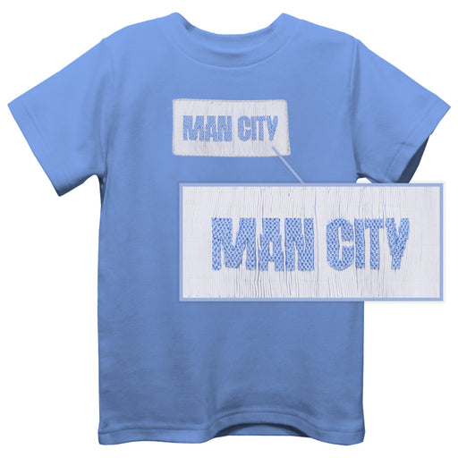 Manchester City Smocked Light Blue Knit Short Sleeve Boys Tee Shirt - Vive La Fête - Online Apparel Store