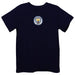 Manchester City  Embroidere Navy Knit Short Sleeve Boys Tee Shirt