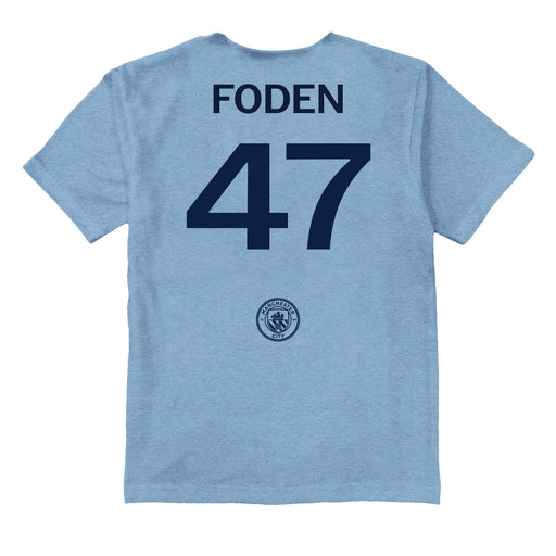 Manchester City Impressions Artwork Light Blue Youth Cotton T-Shirt - Vive La Fête - Online Apparel Store