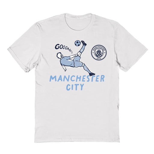 Manchester City Impressions Artwork White Youth Cotton T-Shirt