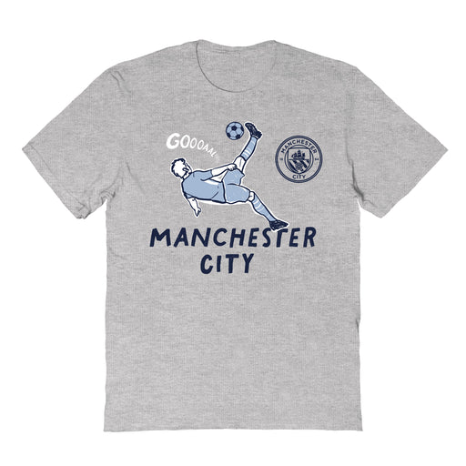 Manchester City Impressions Artwork Grey Youth Cotton T-Shirt