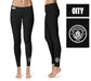 Manchester City Logo at Ankle Women Black Yoga Leggings 2.5 Waist Tights" - Vive La Fête - Online Apparel Store