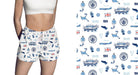 Manchester City Repeat Print Hand Sketched Impressions Artwork Womens White Lounge Shorts - Vive La Fête - Online Apparel Store