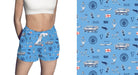 Manchester City Repeat Print Hand Sketched Impressions Artwork Womens Light Blue Lounge Shorts - Vive La Fête - Online Apparel Store