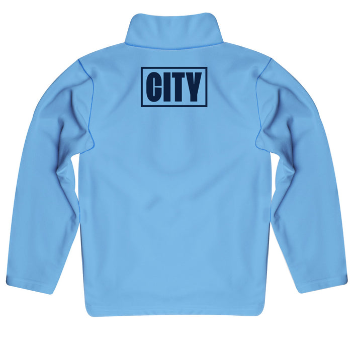Manchester City Logo Women Light Blue Quarter Zip Pullover - Vive La Fête - Online Apparel Store