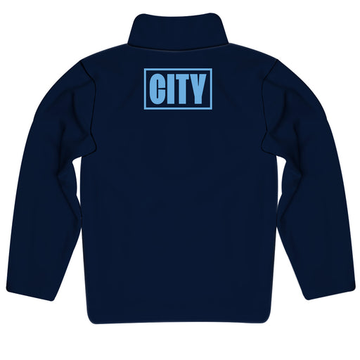 Manchester City Logo Women Blue Quarter Zip Pullover - Vive La Fête - Online Apparel Store