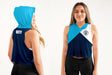 Manchester City Women Blue Sleeveless Croptop Hoodie  With Color Block Desing V2 - Vive La Fête - Online Apparel Store