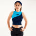 Manchester City Women Blue Sleeveless Croptop  With Color Block