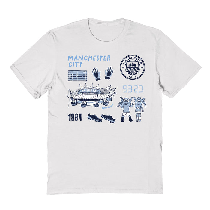 Manchester City Womens White Cotton Tshirt