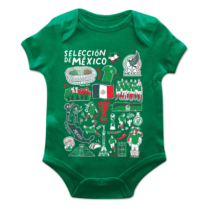 Mexico National Soccer Team Impressions Artwork Infant Green Short Sleeve Bodysuit Bodysuit