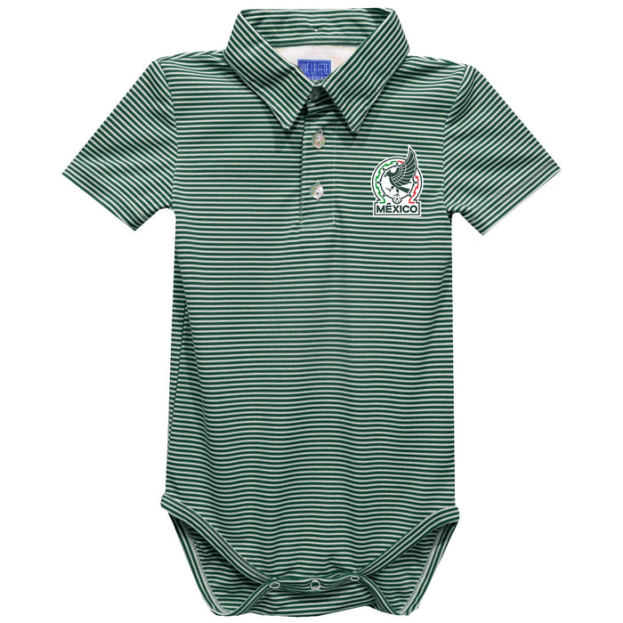 Mexico National Team Vive La Fete Polo Pencil Stripe Bodysuit - Green - Vive La Fête - Online Apparel Store
