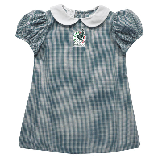 Mexico National Team Vive La Fete Gingham Puffy A-Line Dress - Green