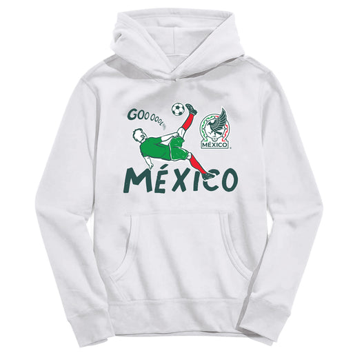 Mexico National Soccer Team Youth White Pullover Cotton Hoodie