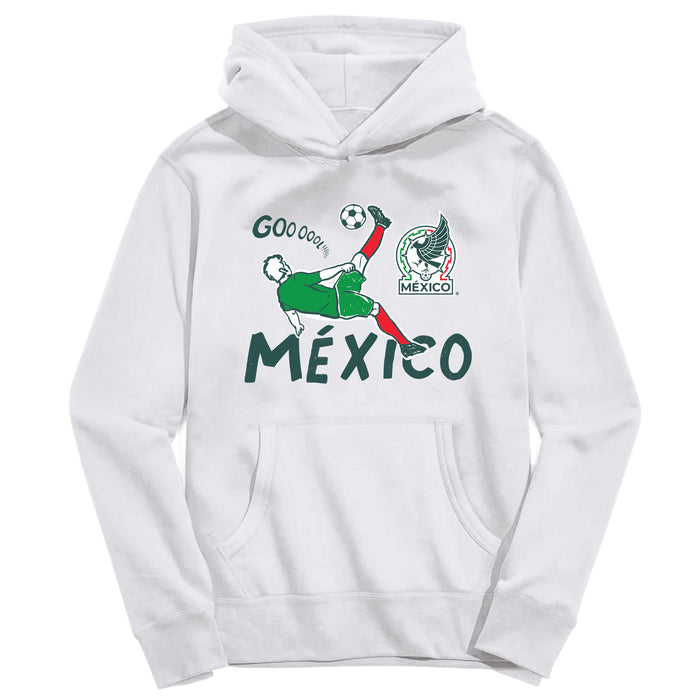 Mexico National Soccer Team Youth White Pullover Cotton Hoodie
