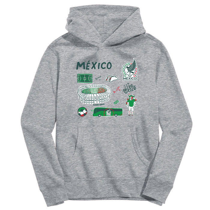 Mexico National Soccer Team Youth Grey Pullover Cotton Hoodie