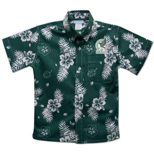 Mexico National Team Vive La Fete Hawaiian Print Button-Down Shirt - Green