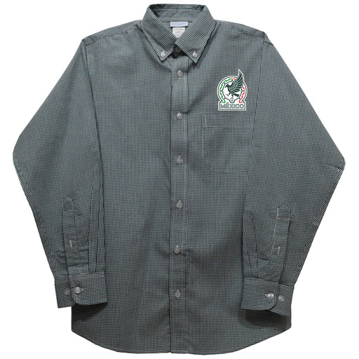 Mexico National Team Vive La Fete Gingham Button Down Long Sleeve Shirt - Green