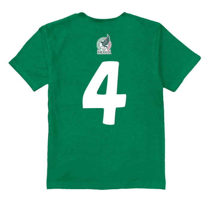 Mexico National Soccer Team Impressions Artwork Green Youth Cotton T-Shirt - Vive La Fête - Online Apparel Store