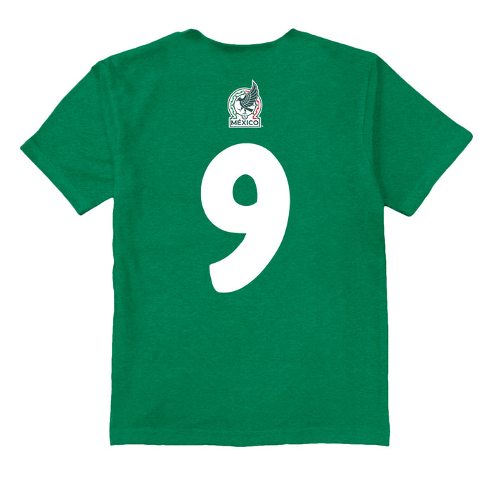 Mexico National Soccer Team Impressions Artwork Green Youth Cotton T-Shirt - Vive La Fête - Online Apparel Store