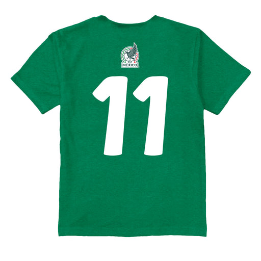 Mexico National Soccer Team Impressions Artwork Green Youth Cotton T-Shirt - Vive La Fête - Online Apparel Store