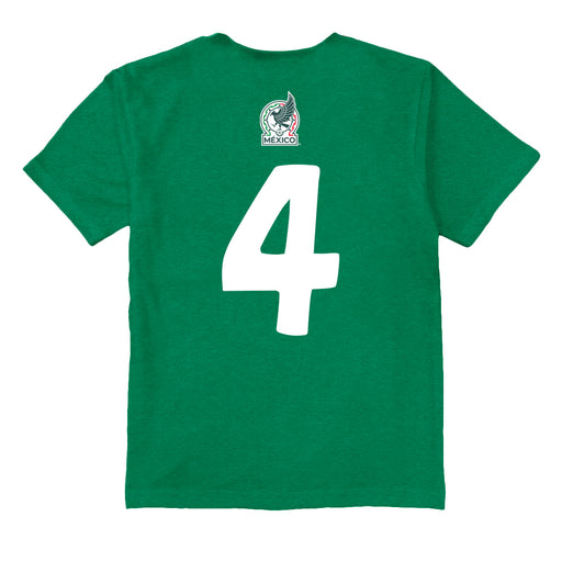 Mexico National Soccer Team Impressions Artwork Green Youth Cotton T-Shirt - Vive La Fête - Online Apparel Store