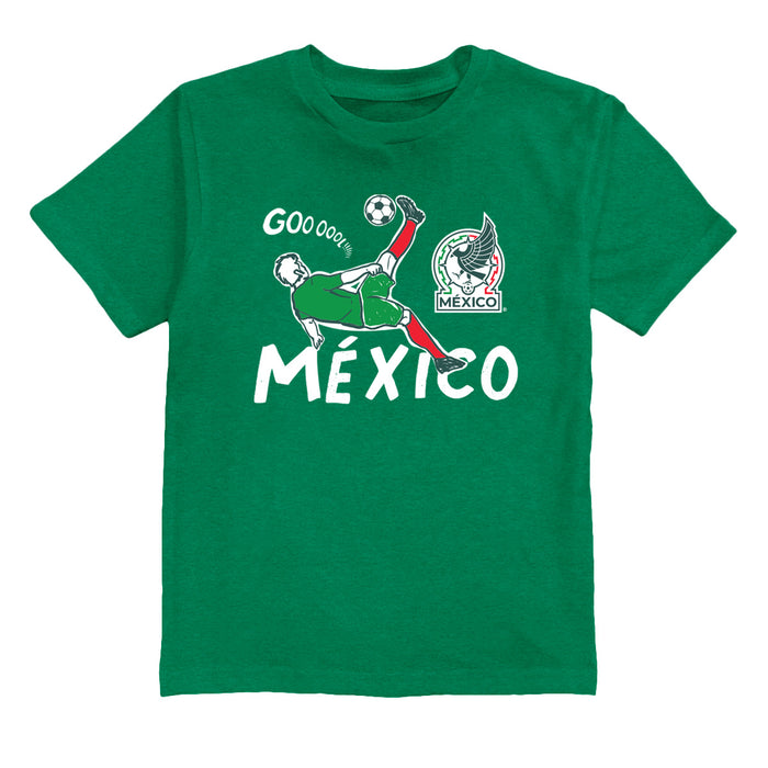 Mexico National Soccer Team Impressions Artwork Green Youth Cotton T-Shirt