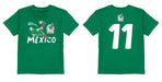 Mexico National Soccer Team Impressions Artwork Green Youth Cotton T-Shirt - Vive La Fête - Online Apparel Store
