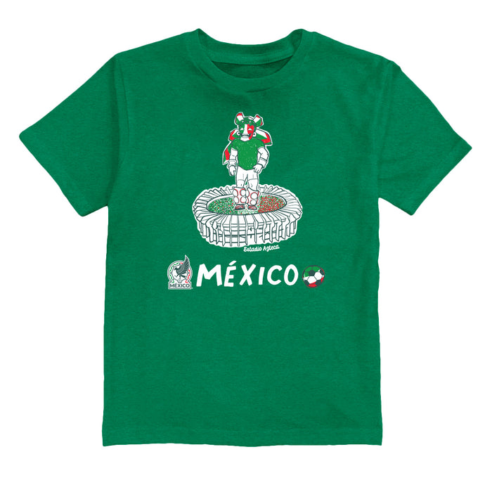 Mexico National Soccer Team Impressions Artwork Green Youth Cotton T-Shirt