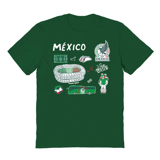 Mexico National Soccer Team Impressions Artwork Green Youth Cotton T-Shirt