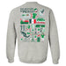 Mexico National Soccer Team Impressions Artwork Women Cotton Fleece Long Sleeve Crew Neck - Vive La Fête - Online Apparel Store