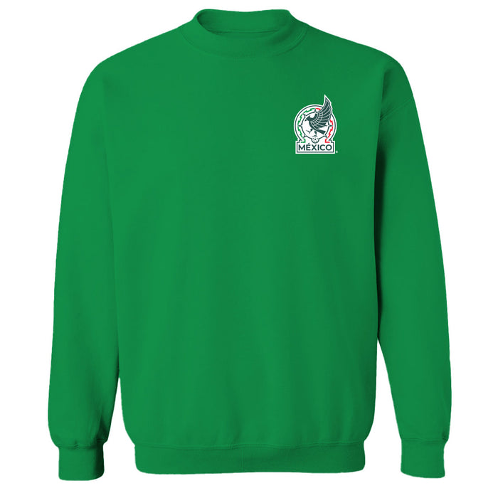 Mexico National Soccer Team Impressions Artwork Women Cotton Fleece Long Sleeve Crew Neck - Vive La Fête - Online Apparel Store