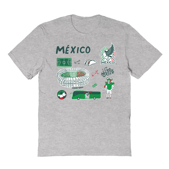 Mexico National Soccer Team Womens Grey Cotton Tshirt