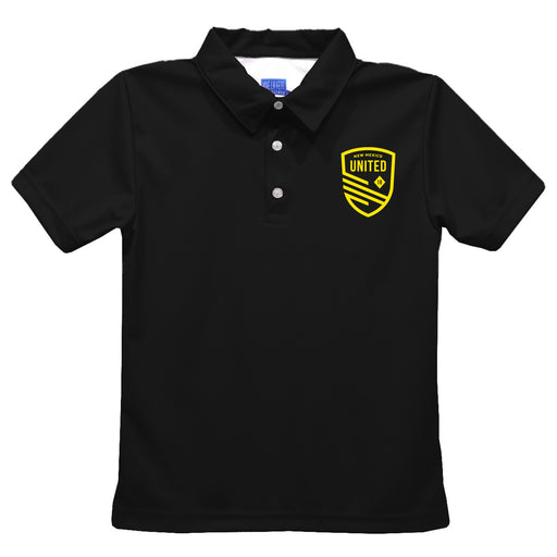 New Mexico United Boys Solid Black Short Sleeve Polo Shirt
