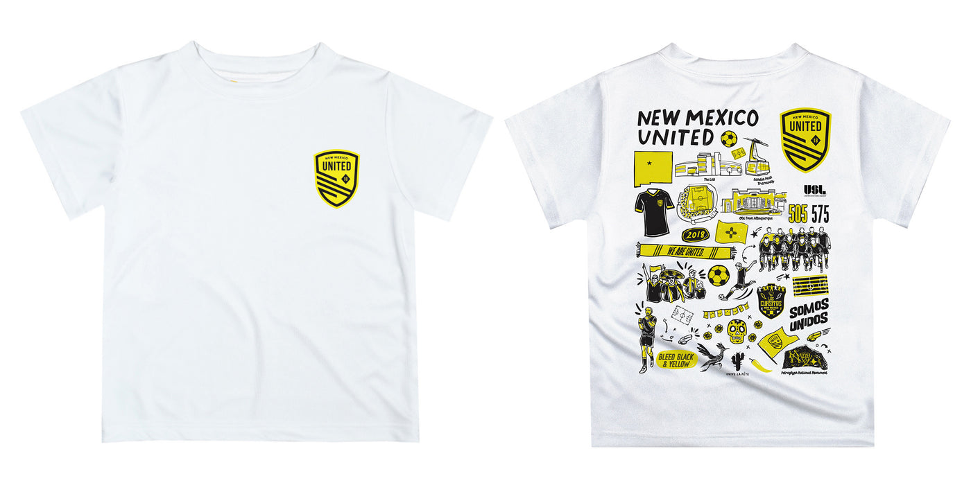 New Mexico United Impressions Artwork Boys White Short Sleeve Tee - Vive La Fête - Online Apparel Store