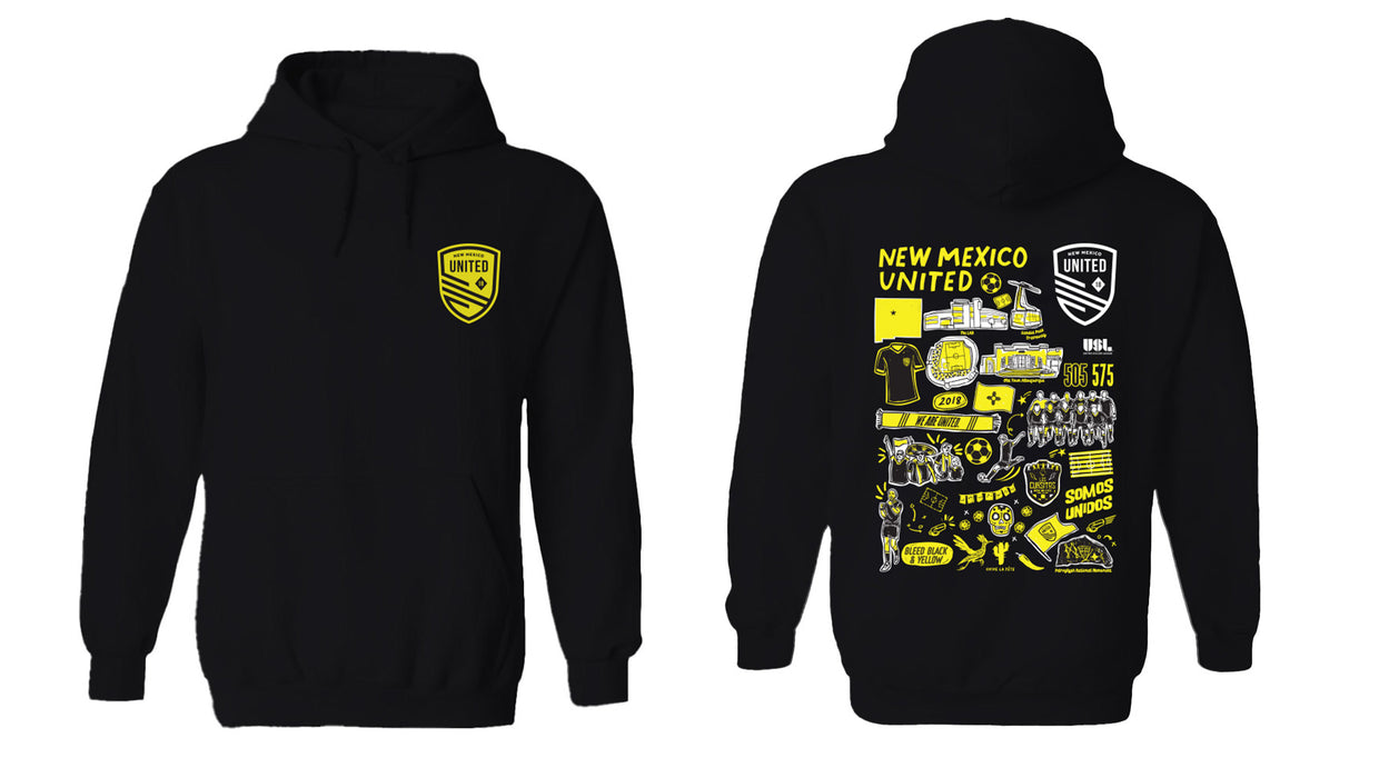 New Mexico United Cotton Crewneck Pullover Sweatshirt Black Womens - Vive La Fête - Online Apparel Store