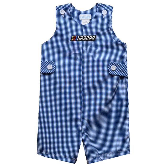 NASCAR Vive La Fete  Gingham Jon Jon Romper - Blue