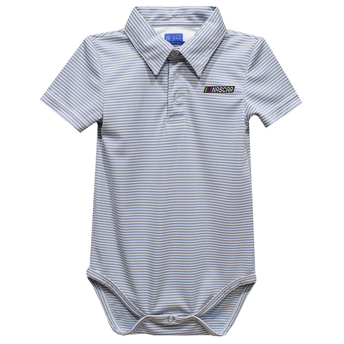 NASCAR Vive La Fete Polo Pencil Stripe Bodysuit - Gray