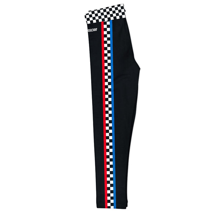 NASCAR Merchandise Girls Check Stripe Leggings Black