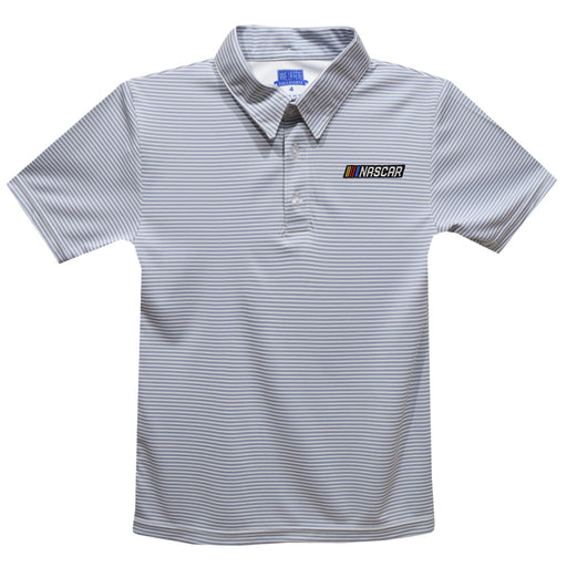 NASCAR Vive La Fete  Pencil Stripe Polo - Gray