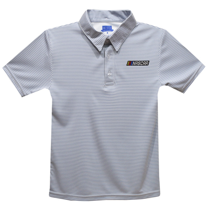 NASCAR Vive La Fete  Pencil Stripe Polo - Gray