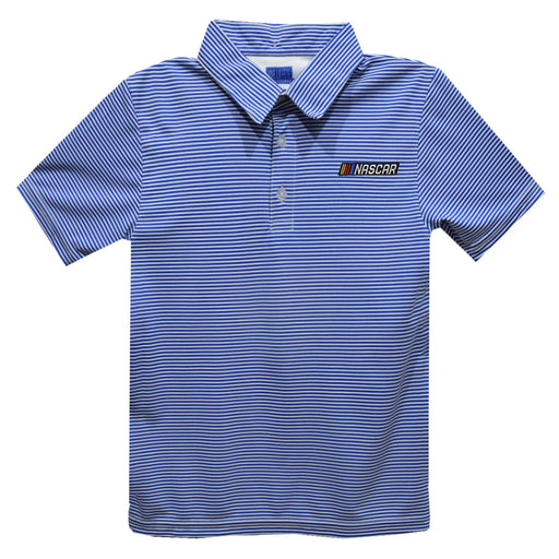 NASCAR Vive La Fete Pencil Stripe Polo - Blue