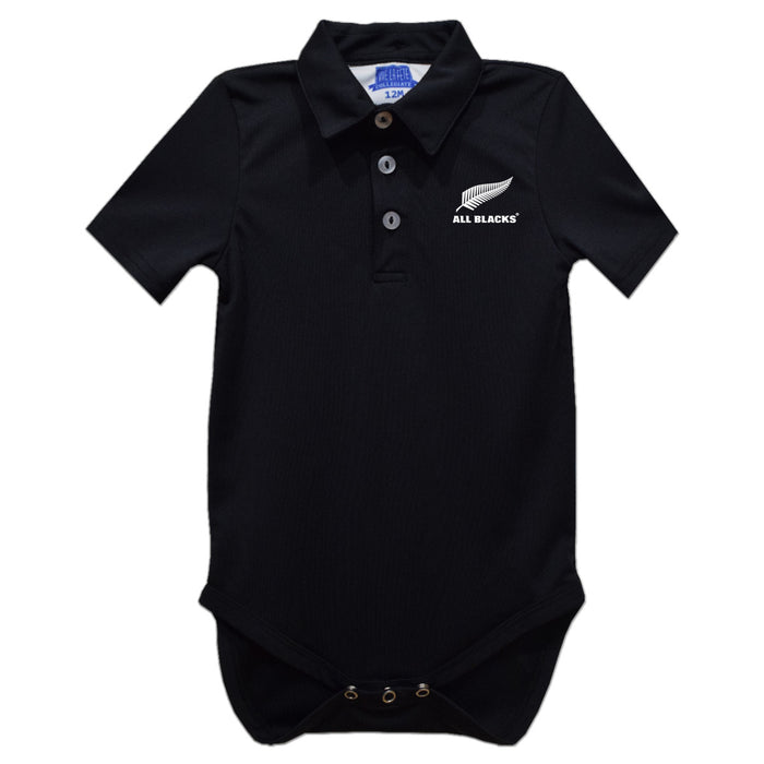 All Blacks Vive La Fete Solid Polo Bodysuit - Black