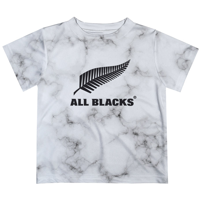 New Zealand Rugby Boys Game Day White Grunge Look Short Sleeve Tee
