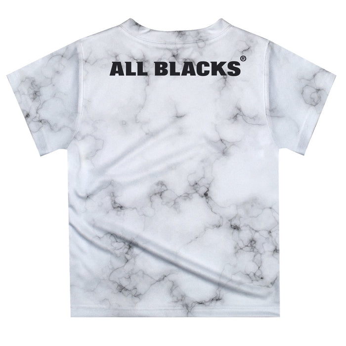 New Zealand Rugby Boys Game Day White Grunge Look Short Sleeve Tee